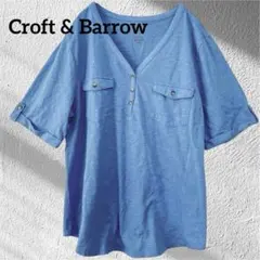 Croft & Barrow Vネック ヘンリー トップス ブルー L〜XL相当