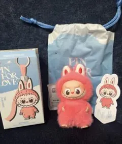 【N】　LUBUBU イニシャル　ぬいぐるみキーホルダー　チャーム　ラブブ