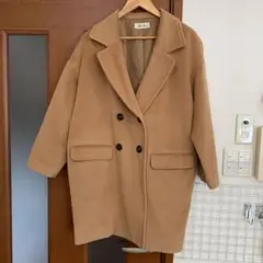 ナノユニバース　チェスターコート キャメル ダブルボタン