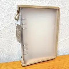 ダイソー A5 6リングファイル シール帳 ベージュ　バインダー　㉖