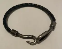 JAMHOMEMADE編み込みレザーバングルシングルブラックブレスレット☆シャツのサムネイル