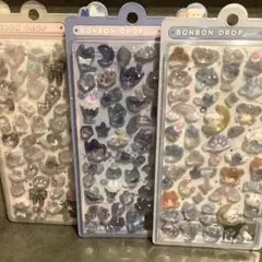 正規品！よるねこ　わんわん　しろくろ　ボンボンドロップシール