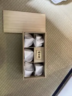 有田焼　ダークグリーン陶器湯飲み 5個セット