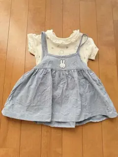 ミッフィー　半袖　ロンパース　キャミソールワンピース　セット