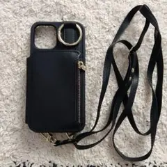 iPhone12ケース ショルダー付き ブラック