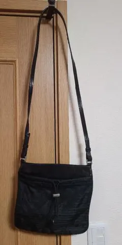 ​【希少・美品】PRADA プラダ レザー×ナイロン 切替 サコッシュ 黒