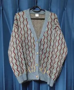 niko and… レトロ幾何学Vカーディガン フリーサイズ