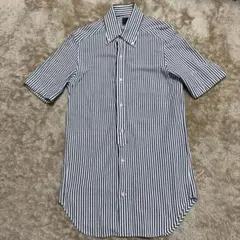 TOMORROWLAND 半袖シャツ M ネイビー/ホワイト ストライプ