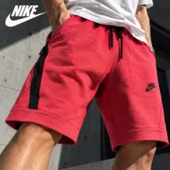 廃盤 NIKE テックフリース ショーツ L 805161-602 赤　未使用級
