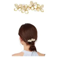 ヘアクリップ バレッタ パール ヘアピン ヘアアクセサリー おしゃれ 髪留め