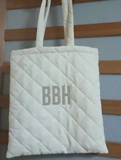 BBH ロゴ キルティングトートバッグ アイボリー