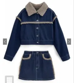 GRL 中町綾 ボアデニムジャケットxミニスカートセットアップ［nh185］