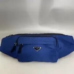 Prada 極美品 青 ナイロン ボディバッグ ウエストポーチ プラダ