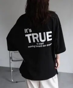 BIGシルエットプリントTシャツ/ ブラック 黒 オーバーサイズのサムネイル