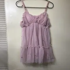 ジェラートピケ バレンタイン ハート柄 ピンク フリル キャミソール