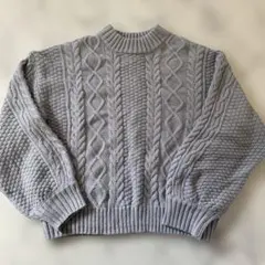 as know as ケーブル編みニットセーター グレー