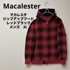 Macalester マカレスタ　ジップアップフード　レッドブラック　XL