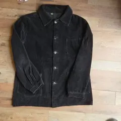 ブラック　コーデュロイ カバーオール　ユーロワーク　モールスキン