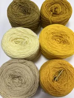 毛糸セット（オリーブ・クリーム・イエロー） 6個セット