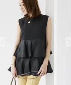 ユアーズ ur's ノースリーブティアードトップス　新品　L