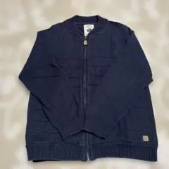 ZARA ネイビー ジップアップニットジャケット