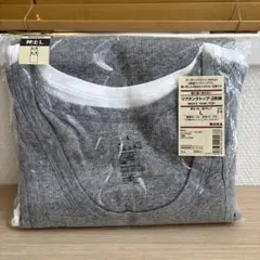 無印良品　リブタンクトップ2枚組 紳士Lサイズ 白/グレー2枚組のサムネイル