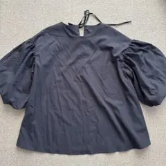 coca バルーンスリーブ　ブラウス　ネイビー　Mサイズ
