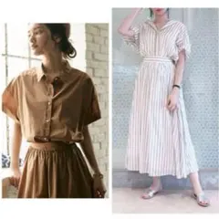 Mila Owen ♡春夏♡雑誌掲載2way♡シャツワンピース　ストライプ