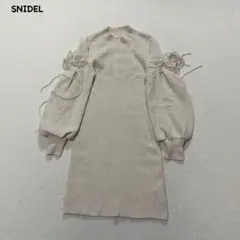 t2637 【スナイデル】　シースルーショルダーミニニットワンピース　アイボリー