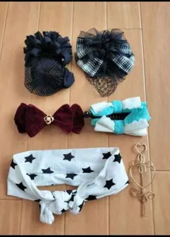 ヘアーアクセサリー　6点