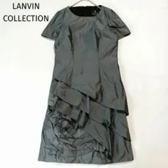 LANVIN COLLECTION パーティードレス 薔薇モチーフ フリル 36のサムネイル