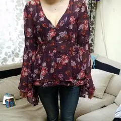 Forever21❤シフォン袖フリル