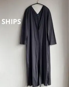 SHIPS 天竺ロングカーディガン　グレーのサムネイル