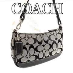 極美品　Coach コーチ アクセサリーポーチ グレー シグネチャー 6094