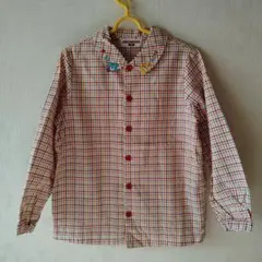 ミキハウスの チェック柄 長袖シャツ 120