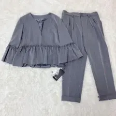 ルイルエブティック 3L 大きいサイズ ペプラムジャケットパンツセットアップ
