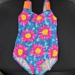 花柄ワンピース水着と水泳帽セット