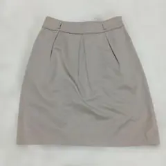 NOLLYS 膝丈スカート　38 M グレー　フレア　Aライン　オフィスコーデ