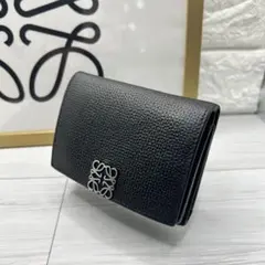 【LOEWE】　ロエベ　アナグラム　トライフォールド　三つ折り財布　黒　保存袋付
