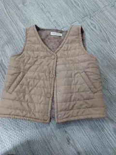 mamaraku ベビーベスト ベージュ キルティング　95