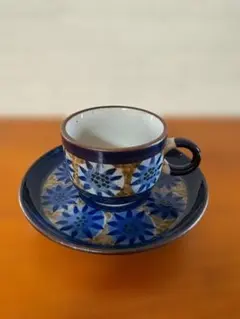 Noritake ノリタケ アンティークストーン カップ&ソーサー ブルー 花柄