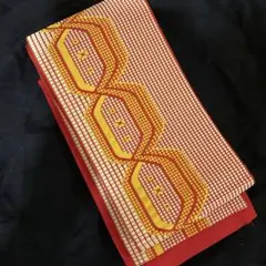 赤と黄色の幾何学模様 半幅帯