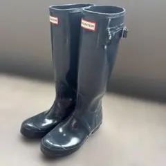 HUNTER ハンター　ネイビー 長靴 バックル付き　レインブーツ