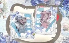 トレカケース ホイップデコ 硬質ケース B8 水色 ネコ 萌え 推し活 リボン