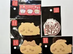 ちいかわ焼き ステッカー ちいかわ ハチワレ うさぎ ロゴ のれん 5点セット