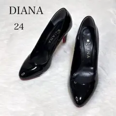 人気✨DIANA パンプス　アーモンドトゥ エナメル レッドソール ハイヒール