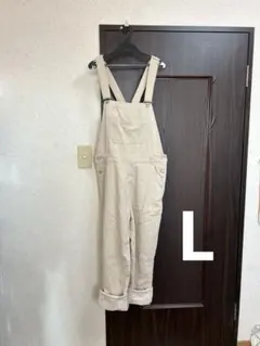 ベージュ コーデュロイ オーバーオール サロペット