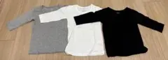 長袖シャツ3枚セット（グレー・ホワイト・ブラック）