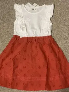 新品ドルチーナ フリル レースドッキングワンピース110cm