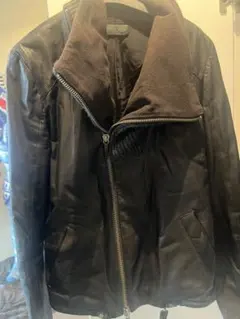 V.SP 羊革　ブラックレザーアウター 44サイズ